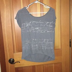 Grey American eagle t shirt with silver writing